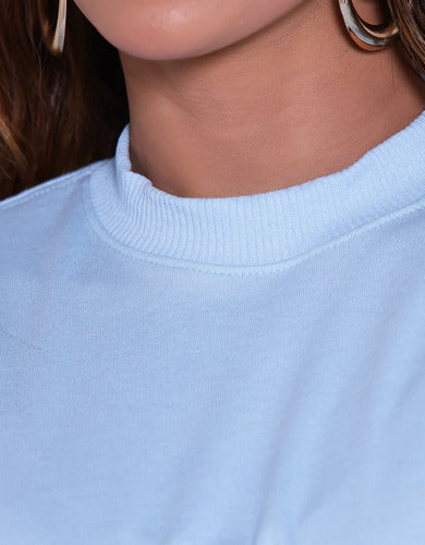Blusa Cropped Manga Longa Feminino Gola Alta Suedine Premium