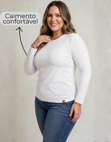 Blusa Térmica Segunda Pele Feminina Flanelada Plus Size Frio