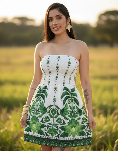 Vestido Curto Tomara Que Caia Feminino Verão Praia Floral