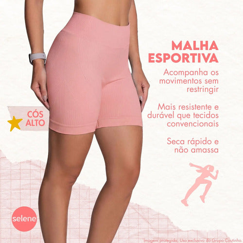 Short Academia Feminino Poliamida Selene Zero Transparência