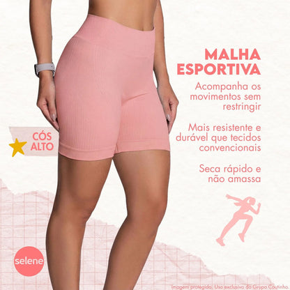 Short Academia Feminino Poliamida Selene Zero Transparência