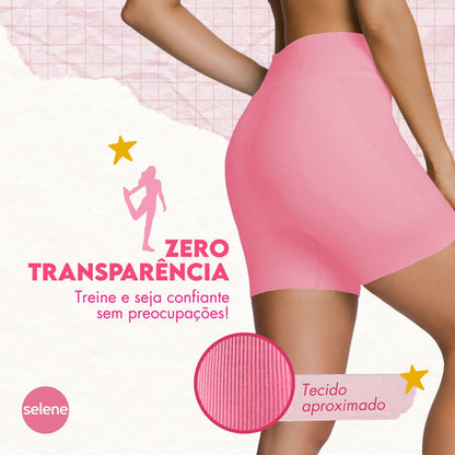 Short Academia Feminino Poliamida Selene Zero Transparência