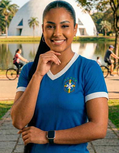 Camiseta Baby Look Blusa Feminina Manga Curta Brasil Seleção