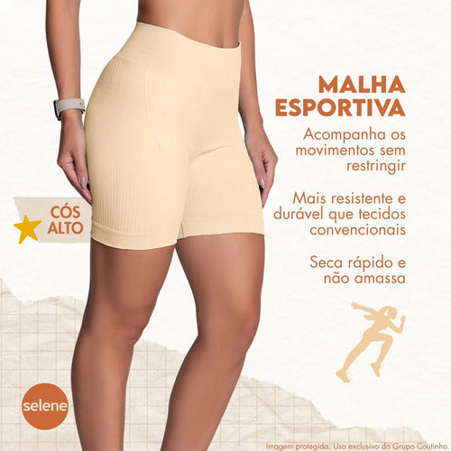 Short Fitness Feminino Poliamida Selene Zero Transparência