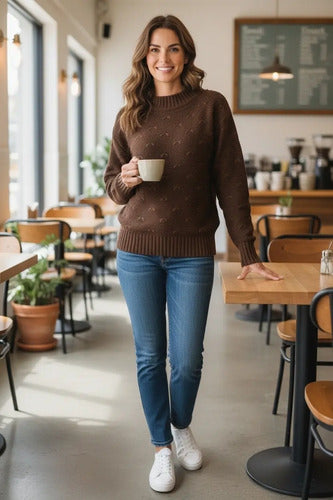 Blusa De Frio Tricot Feminina Suéter Lã Casaco Inverno Tricô