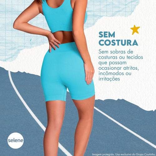 Short Academia Feminino Poliamida Selene Zero Transparência