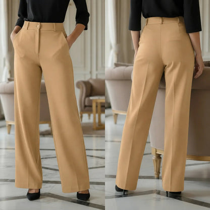 Calça Pantalona Alfaiataria Feminina Cintura Alta Social
