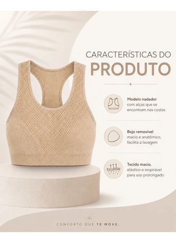 Kit 2 Top Sutiã Com Bojo Alça Nadador Fitness Reforçado