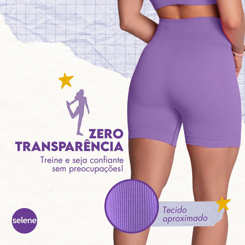 Short Academia Feminino Poliamida Selene Zero Transparência