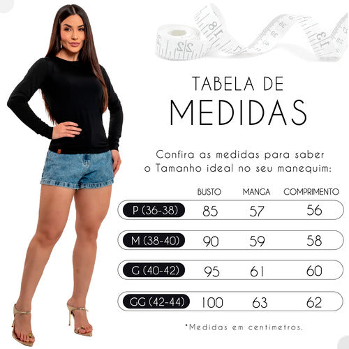 Blusa Térmica Feminina Flanelada Peluciada Frio Inverno