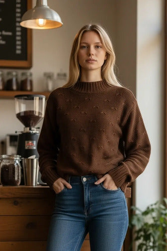 Blusa De Frio Tricot Feminina Suéter Lã Casaco Inverno Tricô