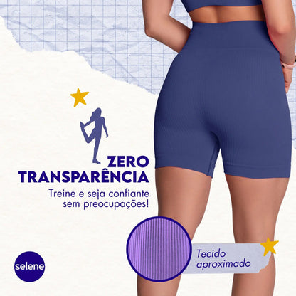 Short Academia Feminino Poliamida Selene Zero Transparência
