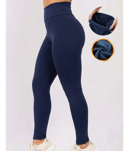 Calça Legging Flanelada Térmica Peluciada Inverno Forrada