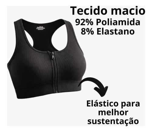 Kit 2 Top Nadador Canelado Poliamida Corrida Bojo Removível