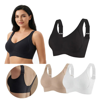 Sutiã Top Feminino Sem Costura Com Alças Reguláveis Kit 3