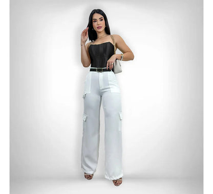 Cropped Corset Feminino Bico Acetinado Luxo Amarração Top
