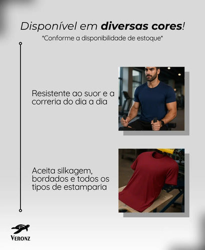 Kit 5 Camisetas Básicas Masculina Dry Fit Lisa Tradicional