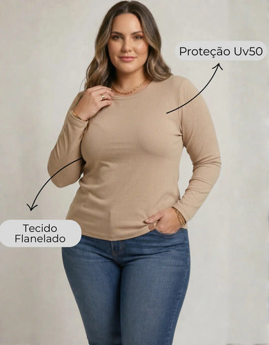 Blusa Térmica Segunda Pele Feminina Flanelada Plus Size Frio