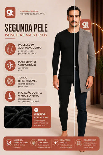 Calça Legging Térmica Masculina Peluciada Inverno Quente