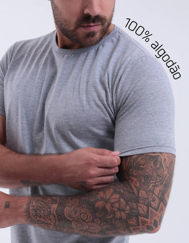 Camiseta Básica Masculina Algodão Slim Blusa Premium Lisa