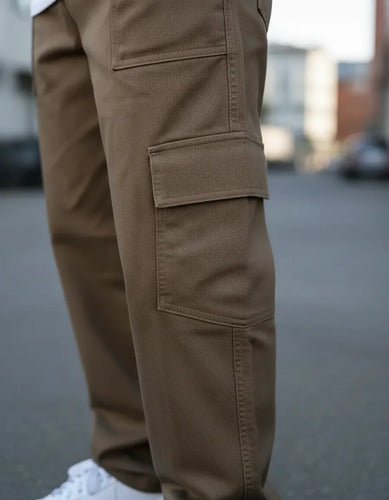 Calça Cargo Masculina Feminina Skate Larga Cordão Elástico