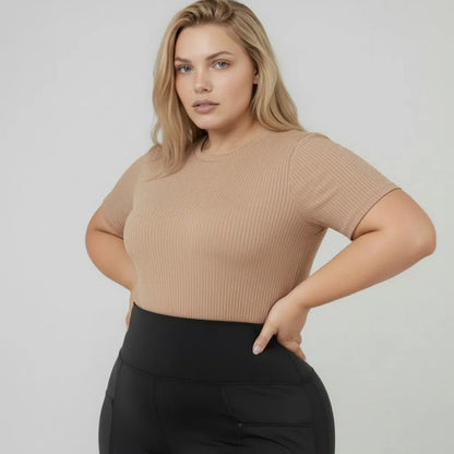 Kit 4 Blusas Feminina Ribana Canelado Estilosa Básica Casual