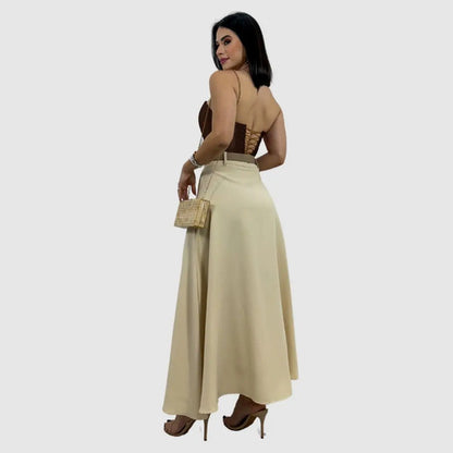 Cropped Corset Feminino Bico Acetinado Luxo Amarração Top
