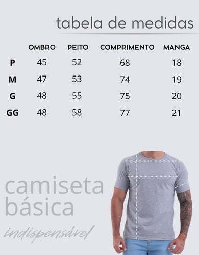 Camiseta Básica Masculina Algodão Slim Blusa Premium Lisa