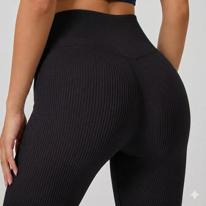 Calça Legging Canelada Feminina Academia Sem Costura Fitness