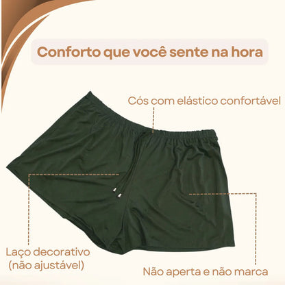 Short Feminino Soltinho Plus Size Saída De Praia Elastano