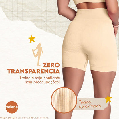Short Academia Feminino Poliamida Selene Zero Transparência