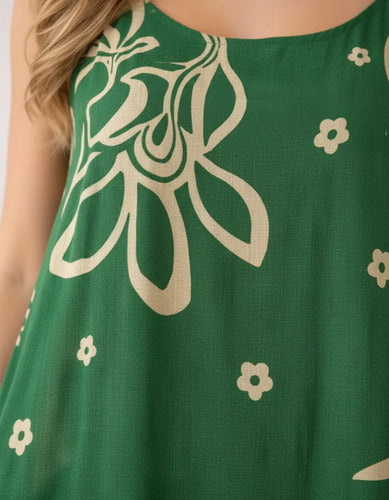 Vestido Feminino Longo Estampado Com Alça Regulável