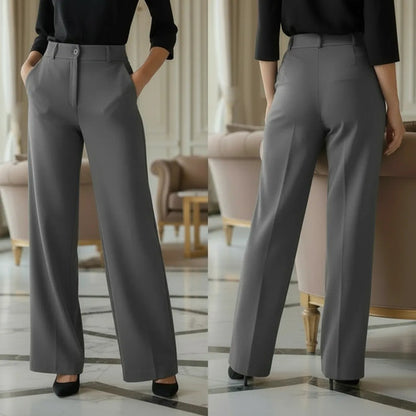 Calça Pantalona Alfaiataria Feminina Cintura Alta Social