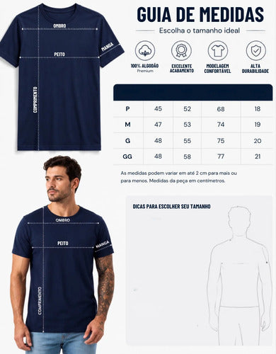 Camiseta Básica Masculina Algodão Slim Blusa Premium Lisa