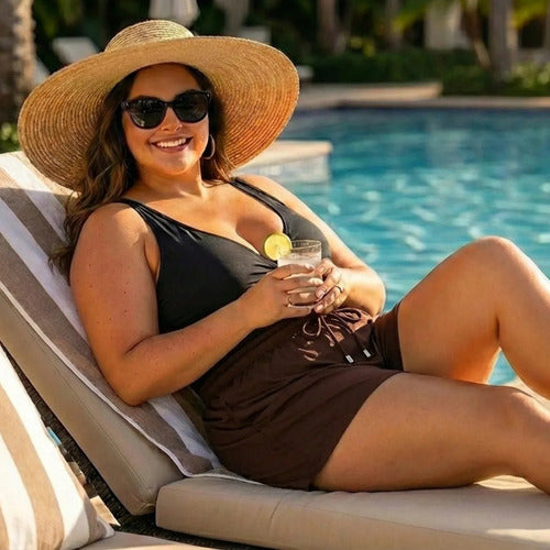 Short Feminino Soltinho Plus Size Saída De Praia Elastano