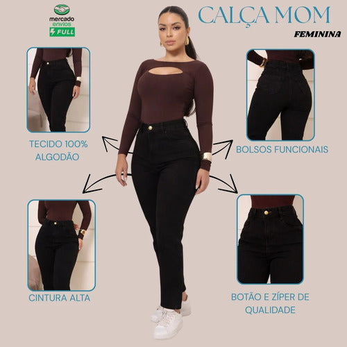 Calça Jeans Mom Feminina Cintura Alta Conforto E Estilo
