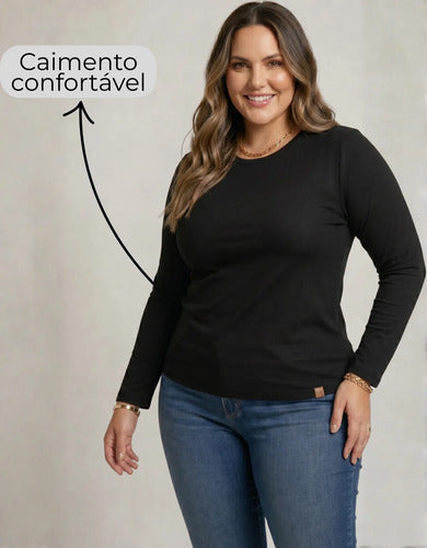 Blusa Térmica Segunda Pele Feminina Flanelada Plus Size Frio