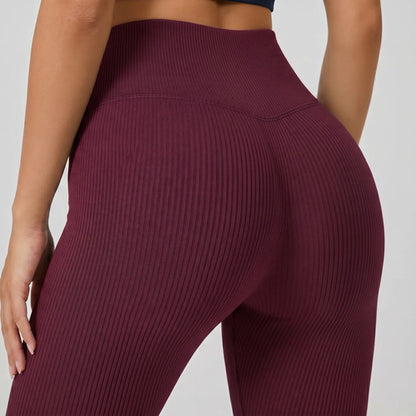 Calça Legging Canelada Feminina Academia Sem Costura Fitness