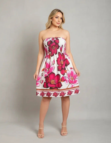 Vestido Curto Tomara Que Caia Feminino Verão Praia Floral