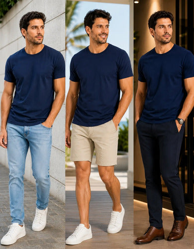 Camiseta Básica Masculina Algodão Slim Blusa Premium Lisa