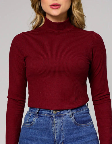 Blusa Cacharrel Segunda Pele Gola Alta Confortável Casual