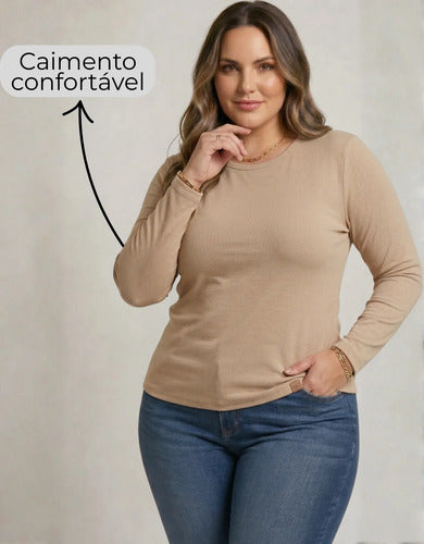 Blusa Térmica Segunda Pele Feminina Flanelada Plus Size Frio