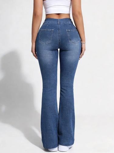 Calça Legging Flare Feminina Efeito Jeans