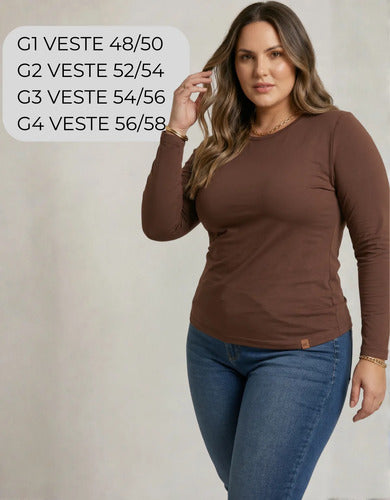 Blusa Térmica Segunda Pele Feminina Flanelada Plus Size Frio