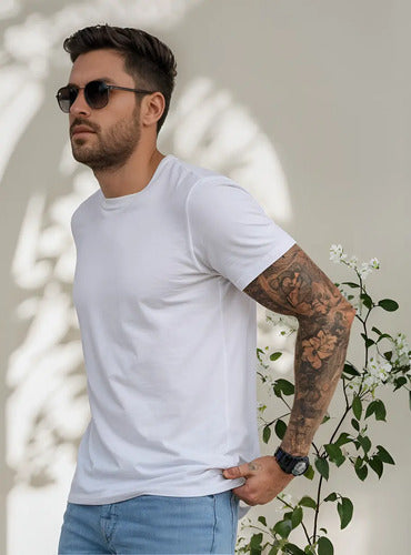 Camiseta Básica Masculina Algodão Slim Blusa Premium Lisa