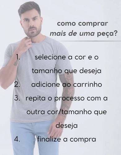 Camiseta Básica Masculina Algodão Slim Blusa Premium Lisa