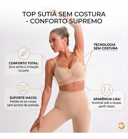 Kit 3 Top Sutiã Sem Costura Com Alça Ajustável Sensual Macio