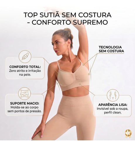 Kit 3 Top Sutiã Sem Costura Com Alça Ajustável Sensual Macio