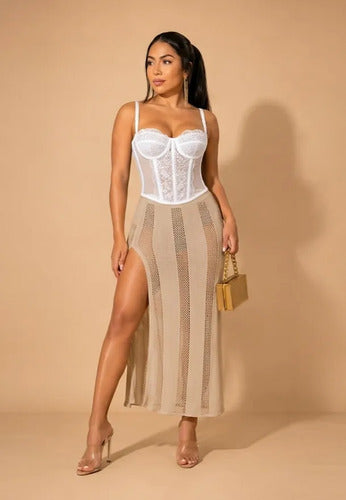Corset Renda Feminino Alça Cropped Sexy Corpete Blusa Top