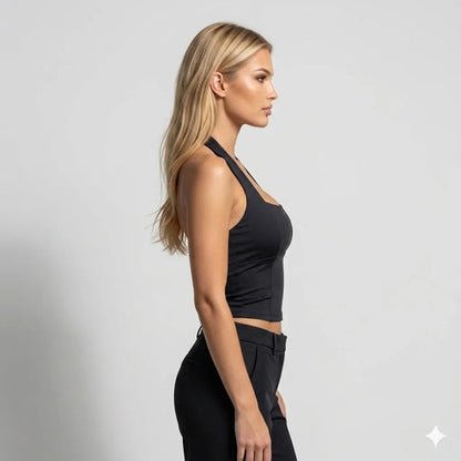 Cropped Halter Decote Gringa Frente Única Blusa Feminina
